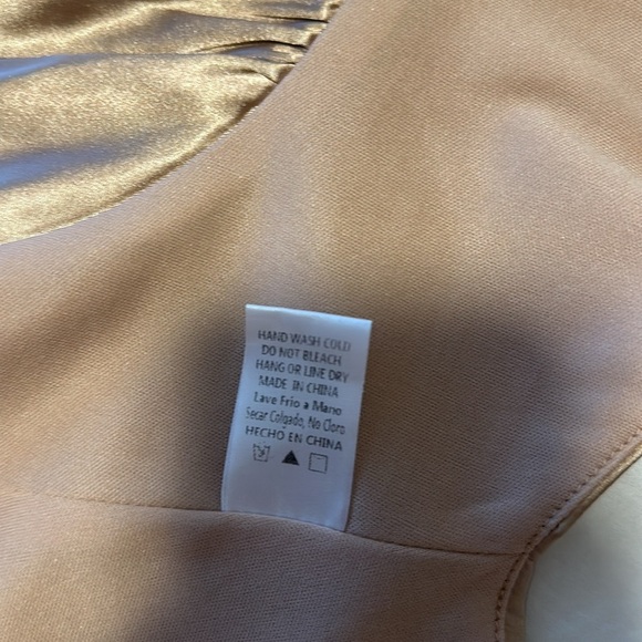 NWOT Bronze/Gold Satin Corset Front Tie Top Size M - Picture 7 of 13